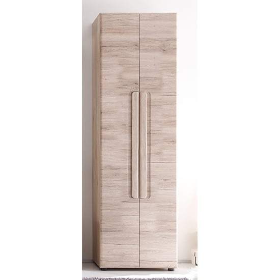 Product photograph of Melay Wooden Wardrobe In San Remo Light Oak from Furniture in Fashion