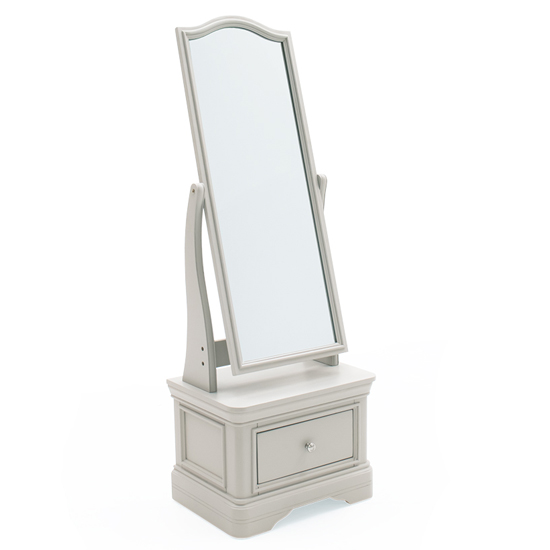 Product photograph of Melba Cheval Mirror With 1 Drawer In Taupe Frame from Furniture in Fashion
