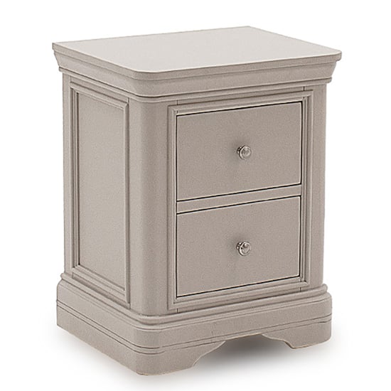 Product photograph of Melba Wooden Bedside Cabinet With 2 Drawers In Taupe from Furniture in Fashion