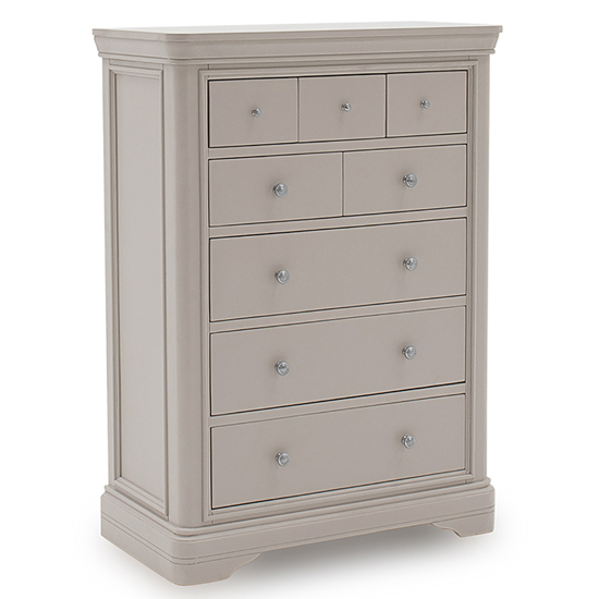 Product photograph of Melba Wooden Chest Of 8 Drawers In Taupe from Furniture in Fashion