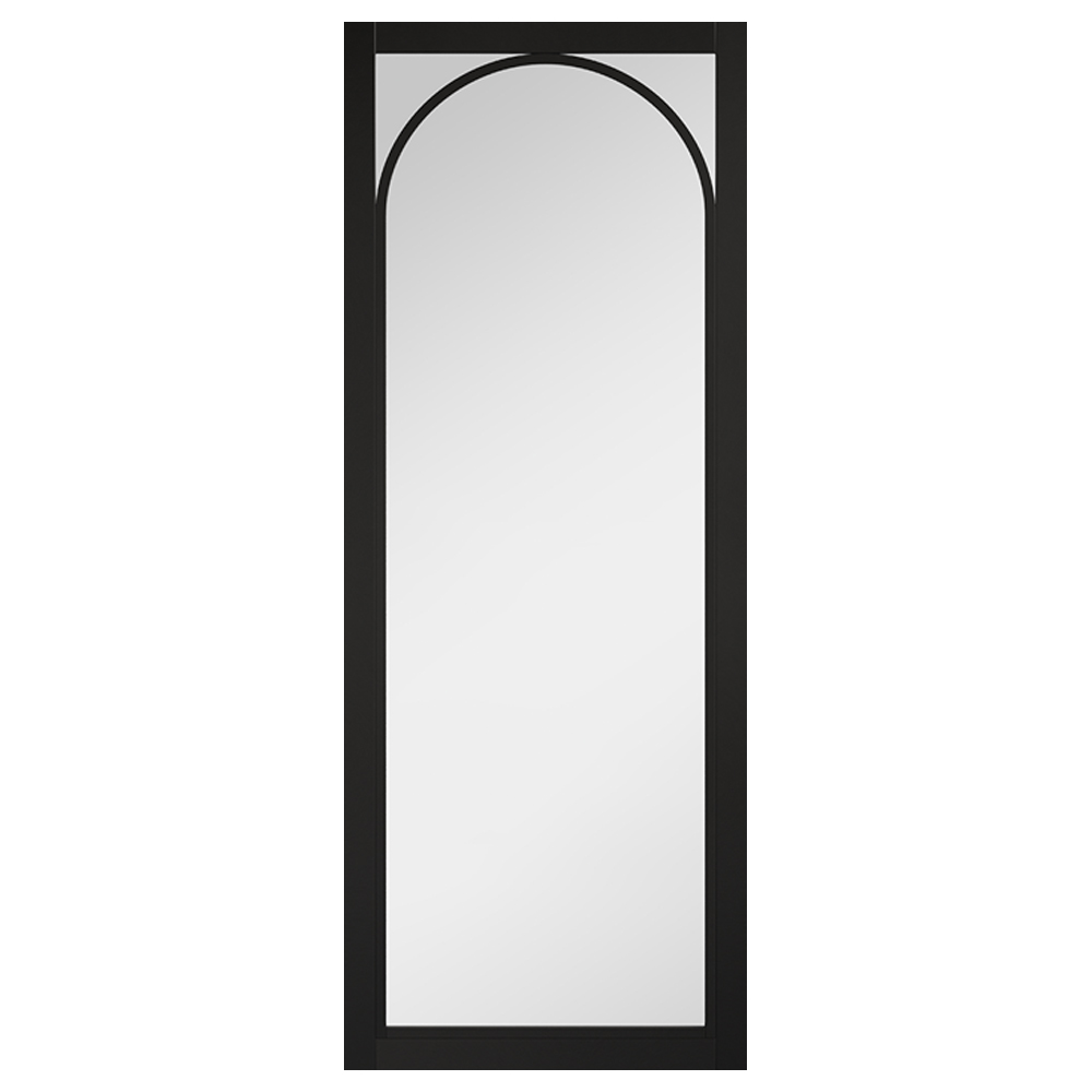 melrose 1981mm x 762mm clear glass internal door in black frame