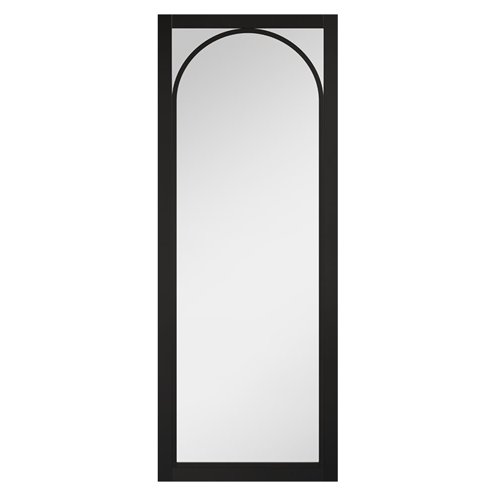 melrose 1981mm x 838mm clear glass internal door in black frame