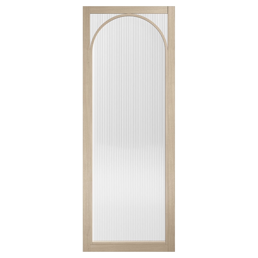 melrose 1981mm x 686mm reeded glass internal door in oak