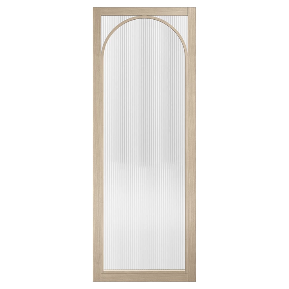 melrose 1981mm x 762mm reeded glass internal door in oak