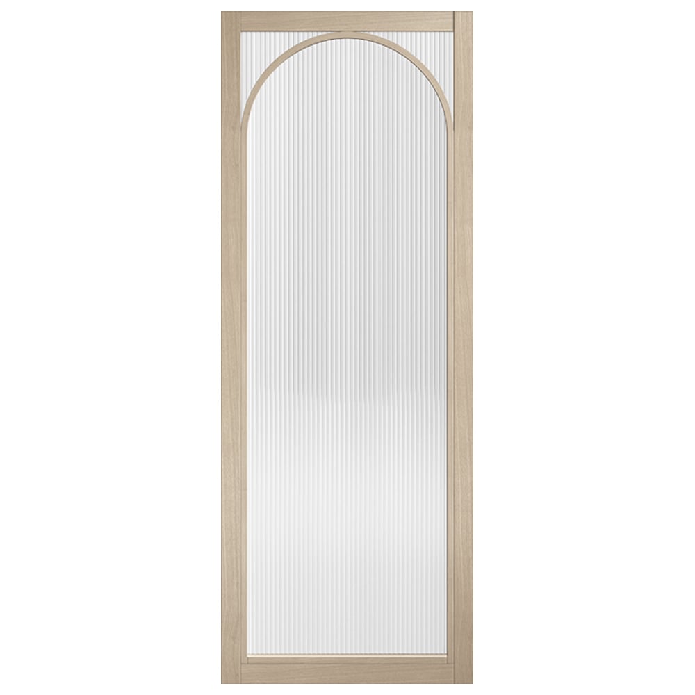 melrose 1981mm x 838mm reeded glass internal door in oak