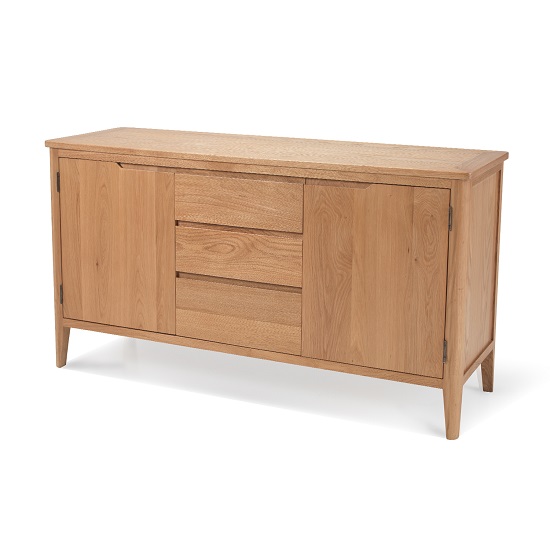 Product photograph of Melton Wooden Sideboard Wide In Natural Oak With 2 Doors from Furniture in Fashion