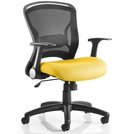 Product photograph of Mendes Contemporary Office Chair In Yellow With Castors from Furniture in Fashion