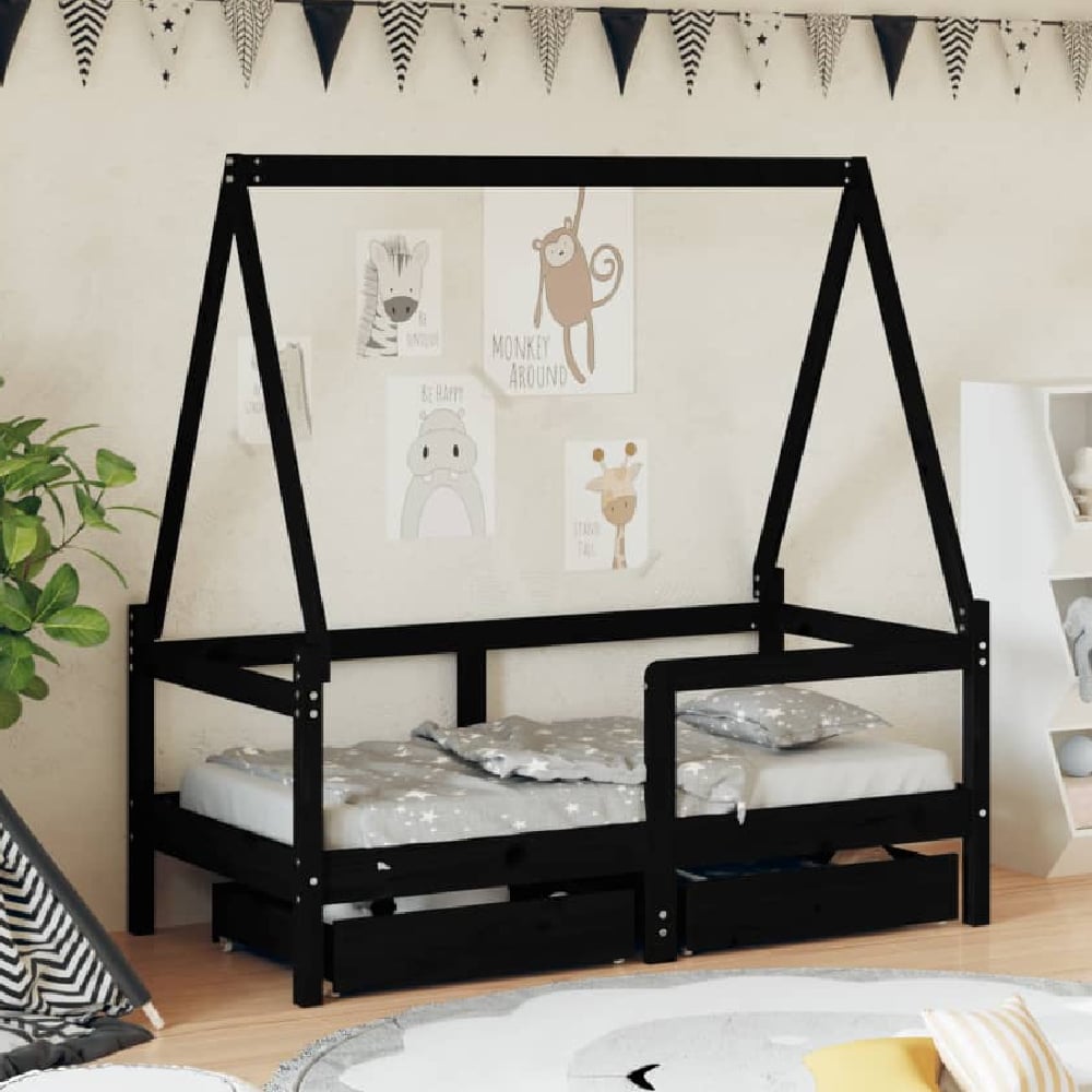 Read more about Merano 70x140cm wooden children daybed in black