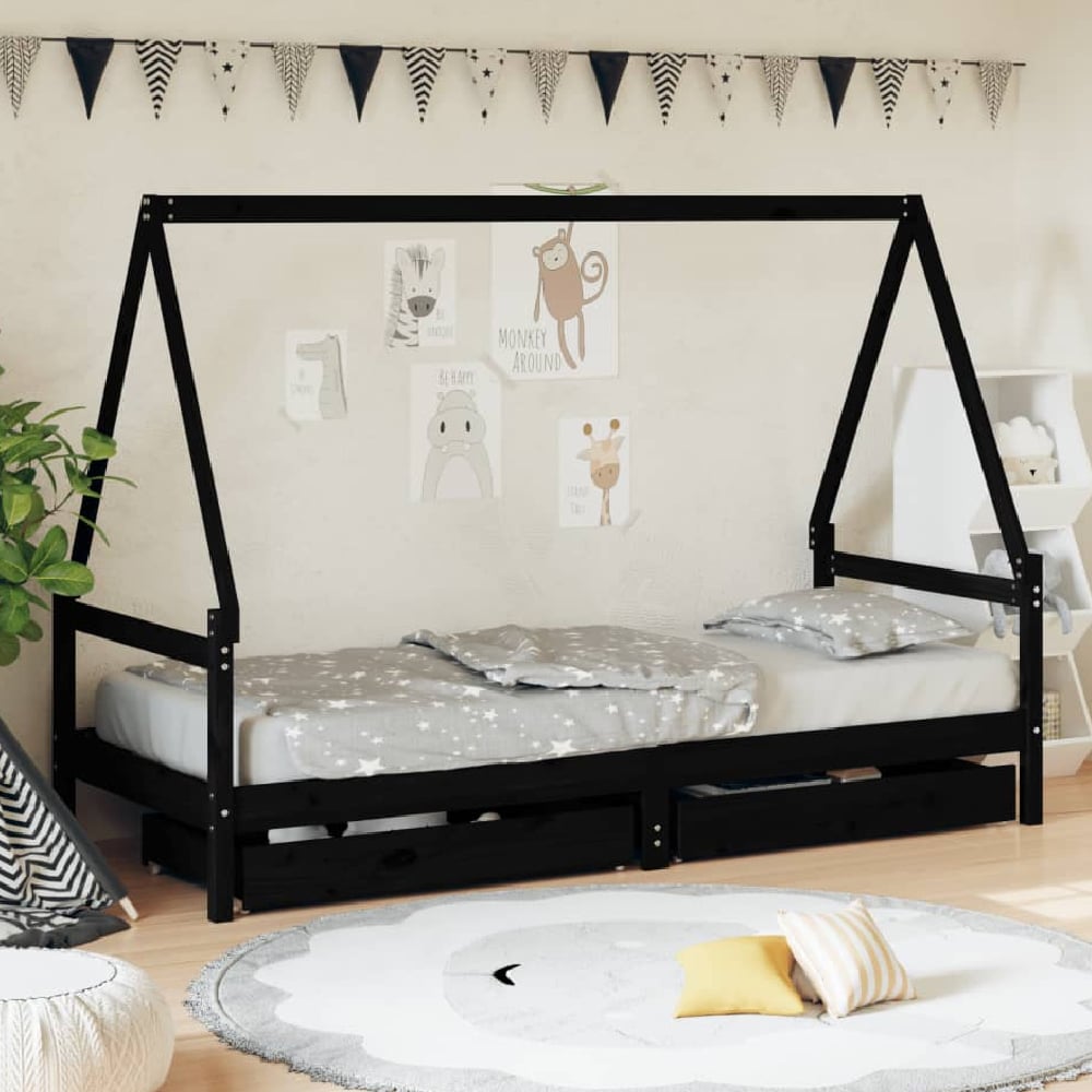 merano 80x200cm wooden children daybed in black