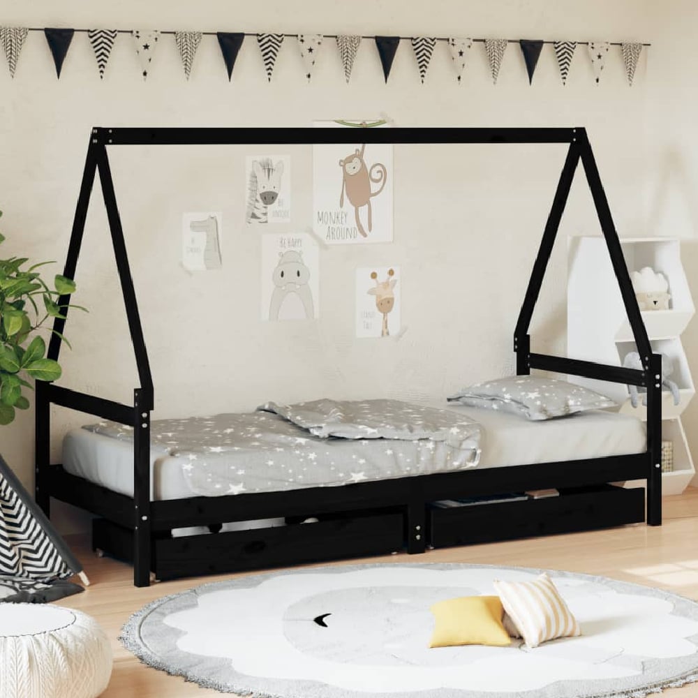 Read more about Merano 90x190cm wooden children daybed in black