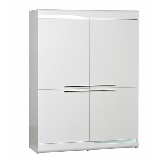 Read more about Merida wooden display cabinet in white high gloss with 4 doors