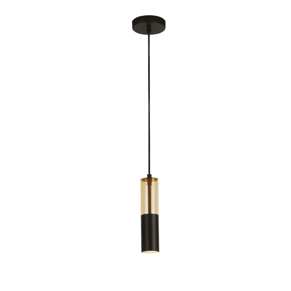 Merrygold Amber Acrylic Pendant Light In Black | Furniture in Fashion