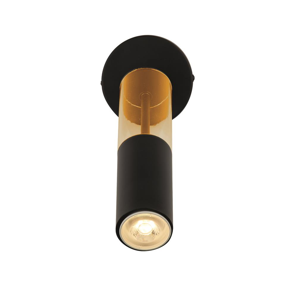 Product photograph of Merrygold Amber Acrylic Wall Light In Matt Black from Furniture in Fashion