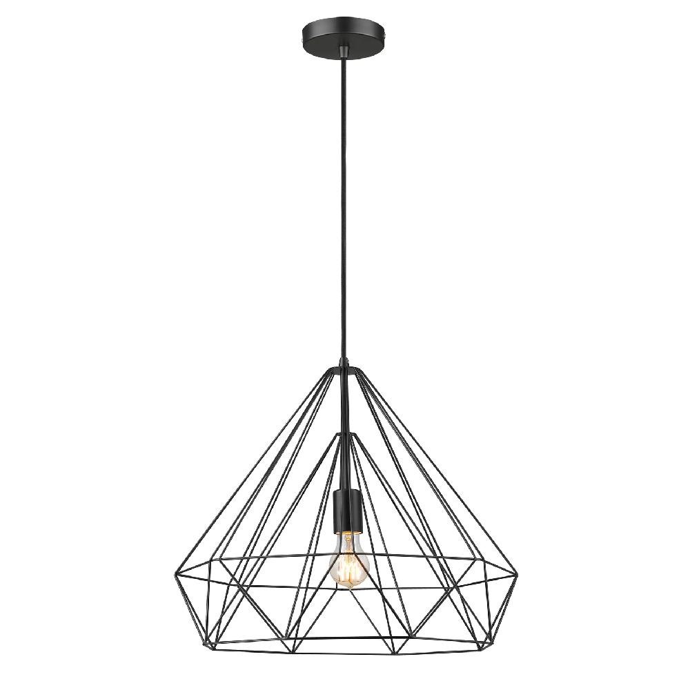 Product photograph of Merton Metal Pendant Light Large In Matt Black from Furniture in Fashion