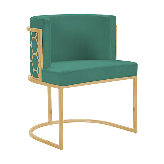 Meta Green Velvet Dining Chairs In Pair With Gold Legs | Furniture in