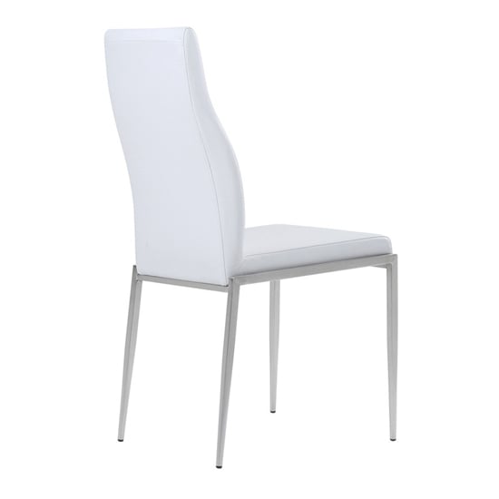 Mexa White Faux Leather High Back Dining Chairs In Pair | Furniture in ...