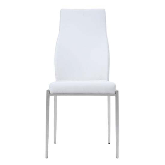 Mexa White Faux Leather High Back Dining Chairs In Pair | Furniture in ...