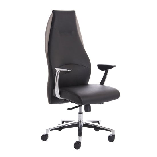 Product photograph of Mien Leather Executive Office Chair In Black And Mink from Furniture in Fashion