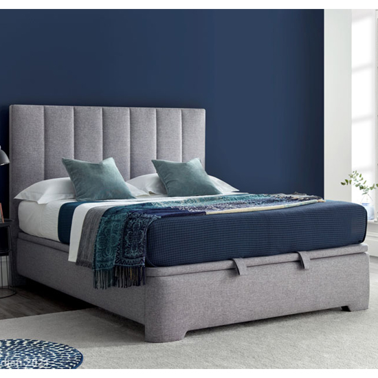 Photo of Milton marbella fabric ottoman king size bed in grey