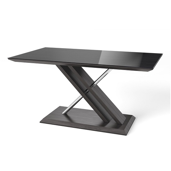 Photo of Xoteya glass dining table in black and grey walnut