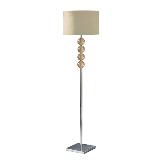 Product photograph of Miscona Cream Suede Fabric Shade Floor Lamp With Chrome Base from Furniture in Fashion