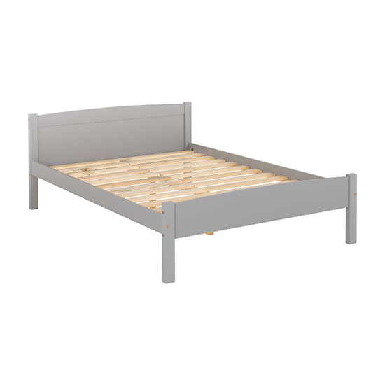 Misosa Wooden Double Bed In Grey Slate | Furniture in Fashion