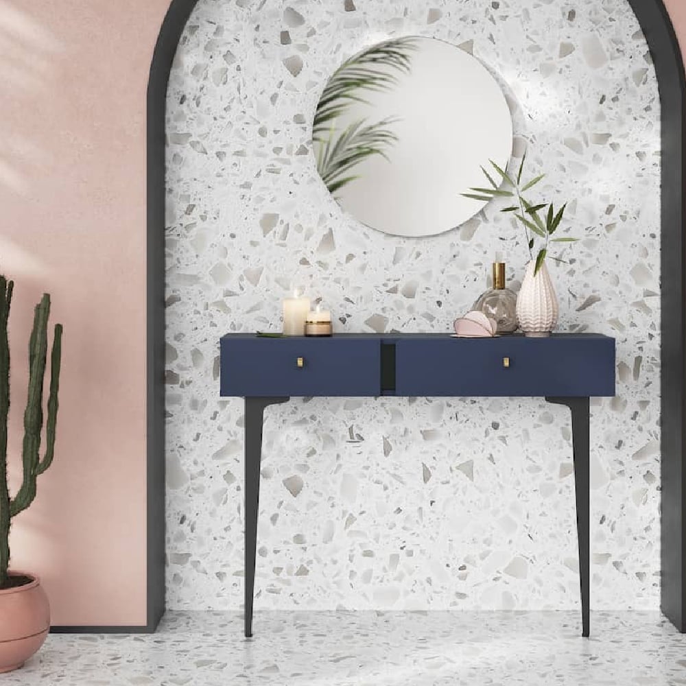 Read more about Mitcham wooden dressing table with 2 drawers in navy