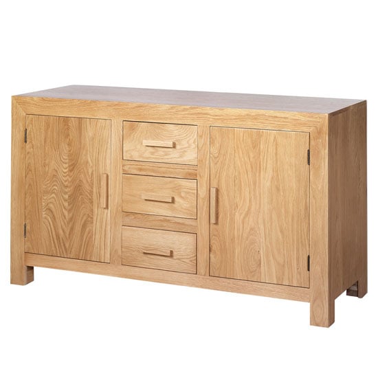 Photo of Modals wooden large sideboard in light solid oak