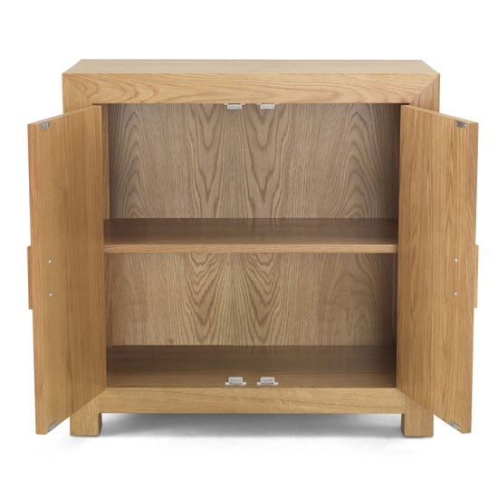 Modals Wooden Storage Cabinet In Light Solid Oak With 2 Doors ...