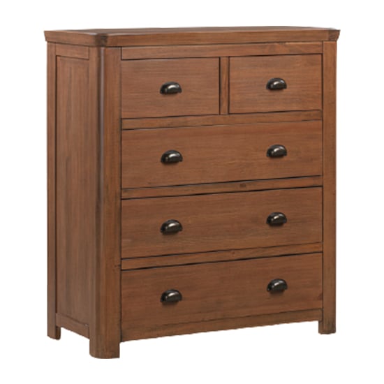 Mohave Wooden Chest Of 5 Drawers In Dark Pine | Furniture in Fashion