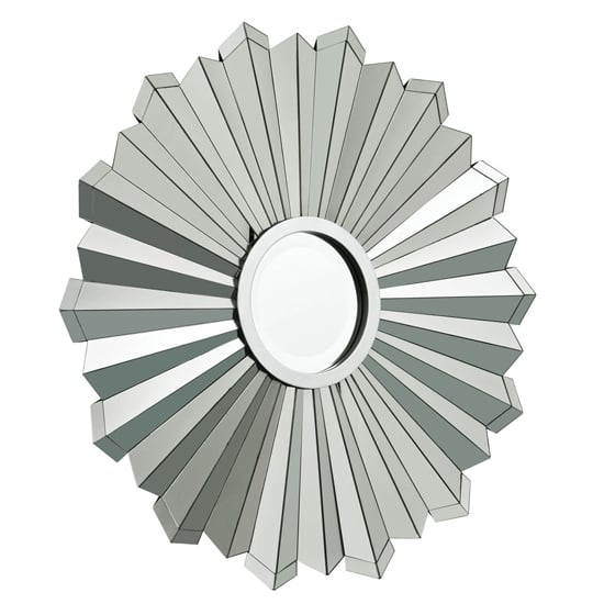 Product photograph of Moketa Flare Design Wall Mirror In Silver from Furniture in Fashion