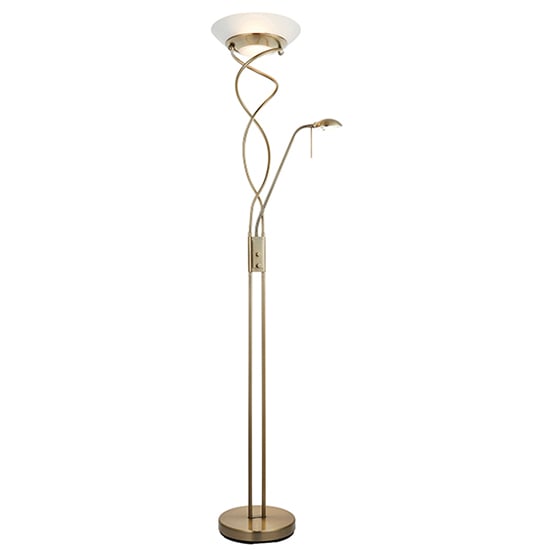 Product photograph of Monaco Mother And Child Task Floor Lamp In Antique Brass from Furniture in Fashion