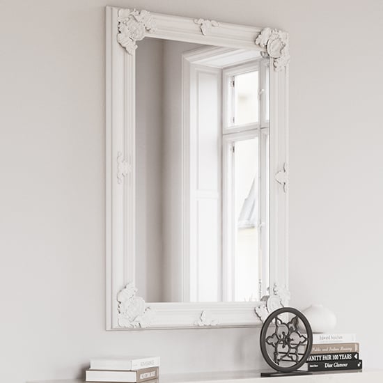 Product photograph of Moncton Large Rectangular Bedroom Mirror In White Frame from Furniture in Fashion