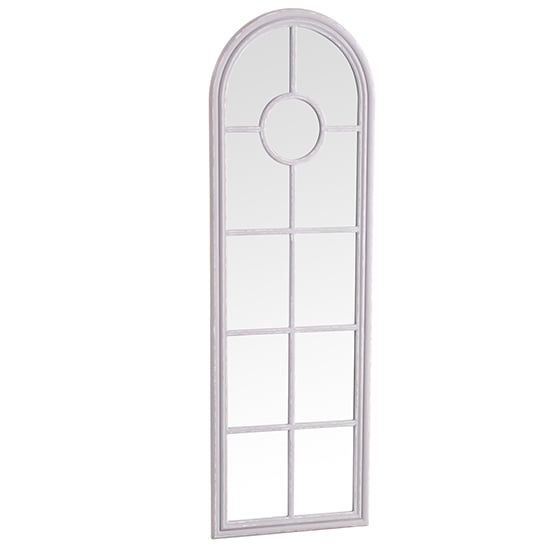 Product photograph of Moncton Narrow Arched Bedroom Mirror In Distressed Grey from Furniture in Fashion