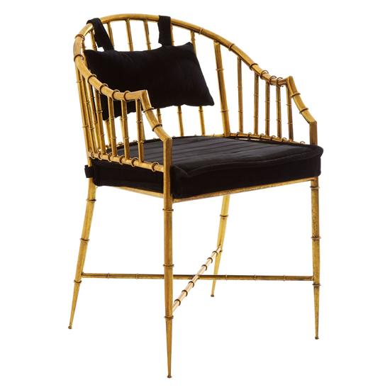 Read more about Monora black fabric seat armchair with gold frame
