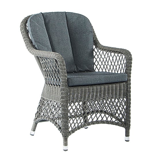 Read more about Monx outdoor open weave dining armchair in charcoal grey