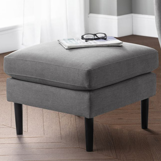 Read more about Macia linen upholstered ottoman in grey