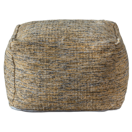 Photo of Morando square fabric pouffe in ochre
