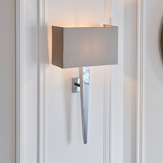 Read more about Moreto grey fabric wall light in chrome
