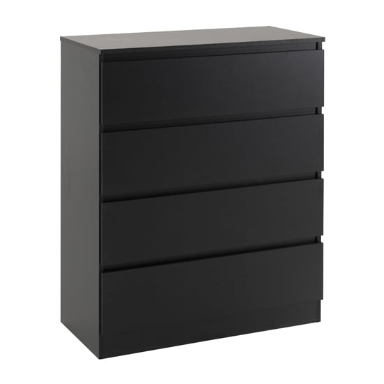 Read more about Mcgowan wooden chest of drawers in black with 4 drawers