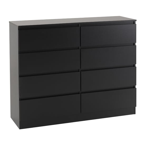 Read more about Mcgowan wooden chest of drawers in black with 8 drawers