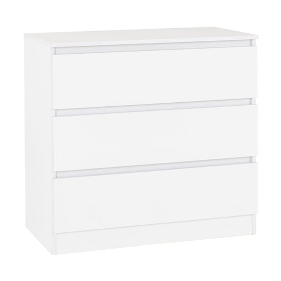 Read more about Mcgowan wooden chest of drawers in white with 3 drawers