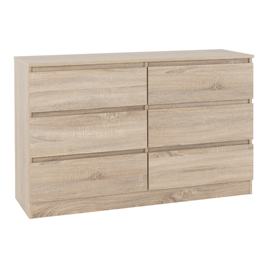 Read more about Mcgowan wooden chest of drawers in sonoma oak with 6 drawers