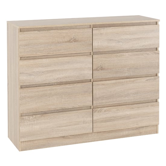 Read more about Mcgowan wooden chest of drawers in sonoma oak with 8 drawers