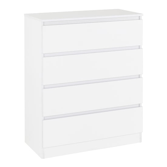 Read more about Mcgowan wooden chest of drawers in white with 4 drawers