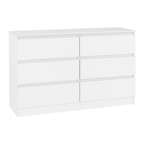 Read more about Mcgowan wooden chest of drawers in white with 6 drawers