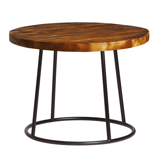 Read more about Morkan industrial 60cm rustic coffee table with raw frame