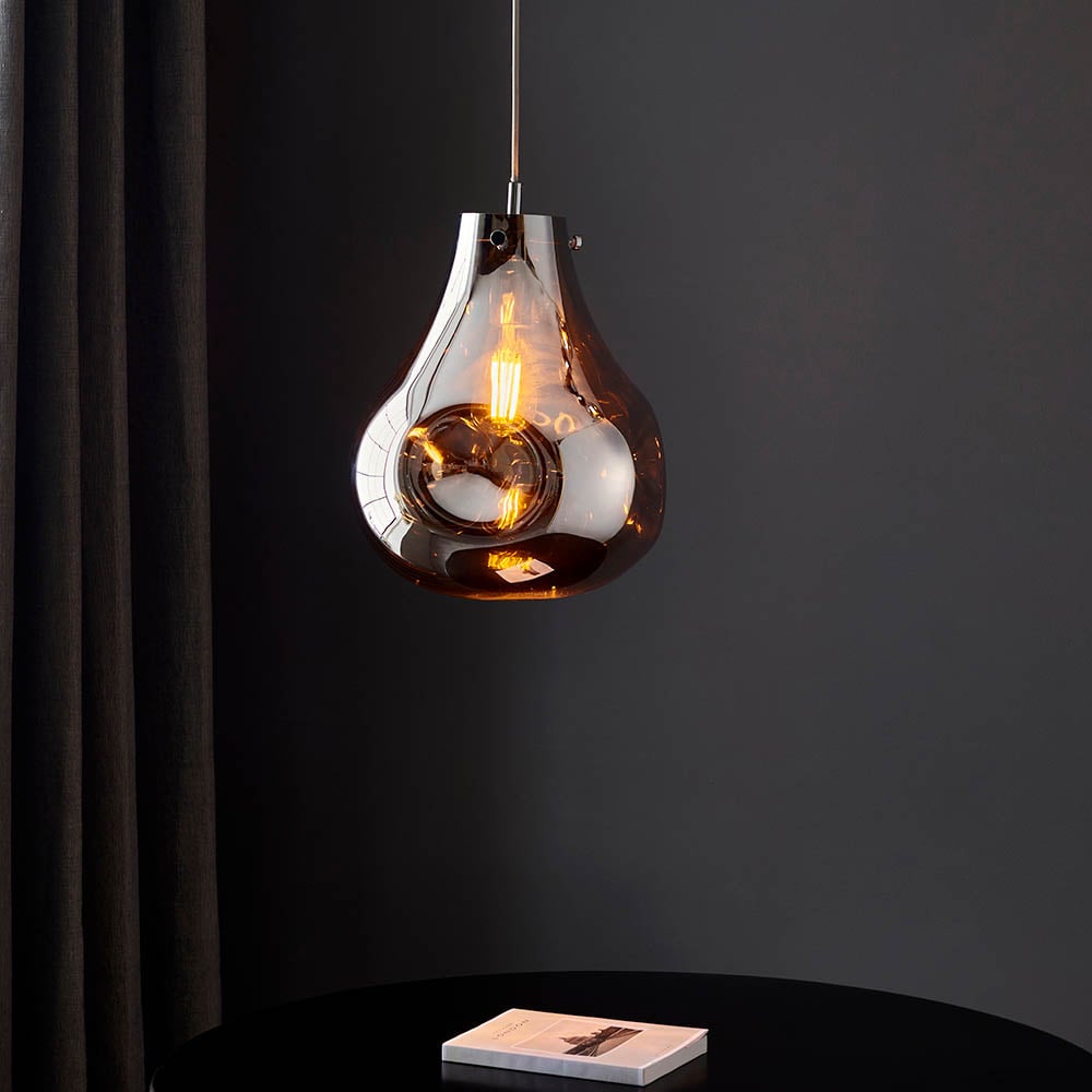 Read more about Morrison blown glass pendant ceiling light in chrome