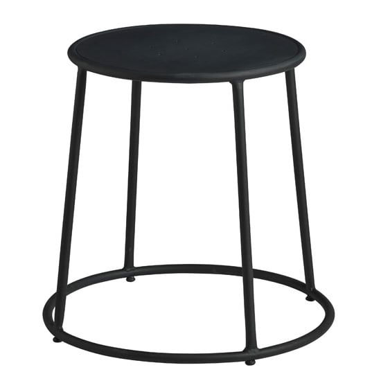 Photo of Mortan industrial metal low stool in black