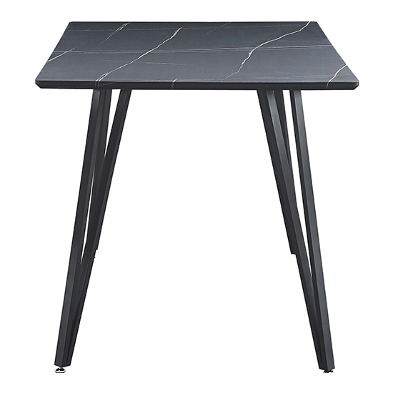 Product photograph of Muirkirk Wooden Dining Table In Black Marble Effect from Furniture in Fashion